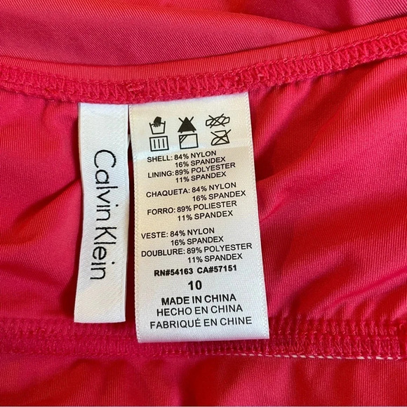 Calvin Klein ruched front v-neck one piece swimsuit 11516 - Picture 8 of 9